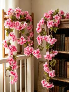 1/3/60件裝絲綢玫瑰藤蔓人造花，仿真植物，情人節新娘花束，適用於春季裝飾、婚禮花瓶、居家餐廳臥室裝飾、節日生日派對配件及戶外花園裝飾 - 玫紅色 - 查看 10