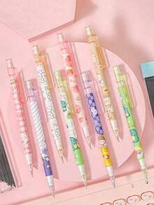4件組 (3支+1盒) / 0.5mm 自動鉛筆 - 學生文具禮品組，學生獎勵，迷人設計，適用於學生、學校、辦公室和教育寫作 (隨機款式) - 返校季，返校必備文具收納禮盒組，桌面配件，學習組織必需品，返校季禮物，返校季，文具用品，辦公用品 - 彩色 - 查看 9
