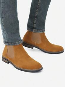 Chelsea Suede Boots For Men - Camel - View 4