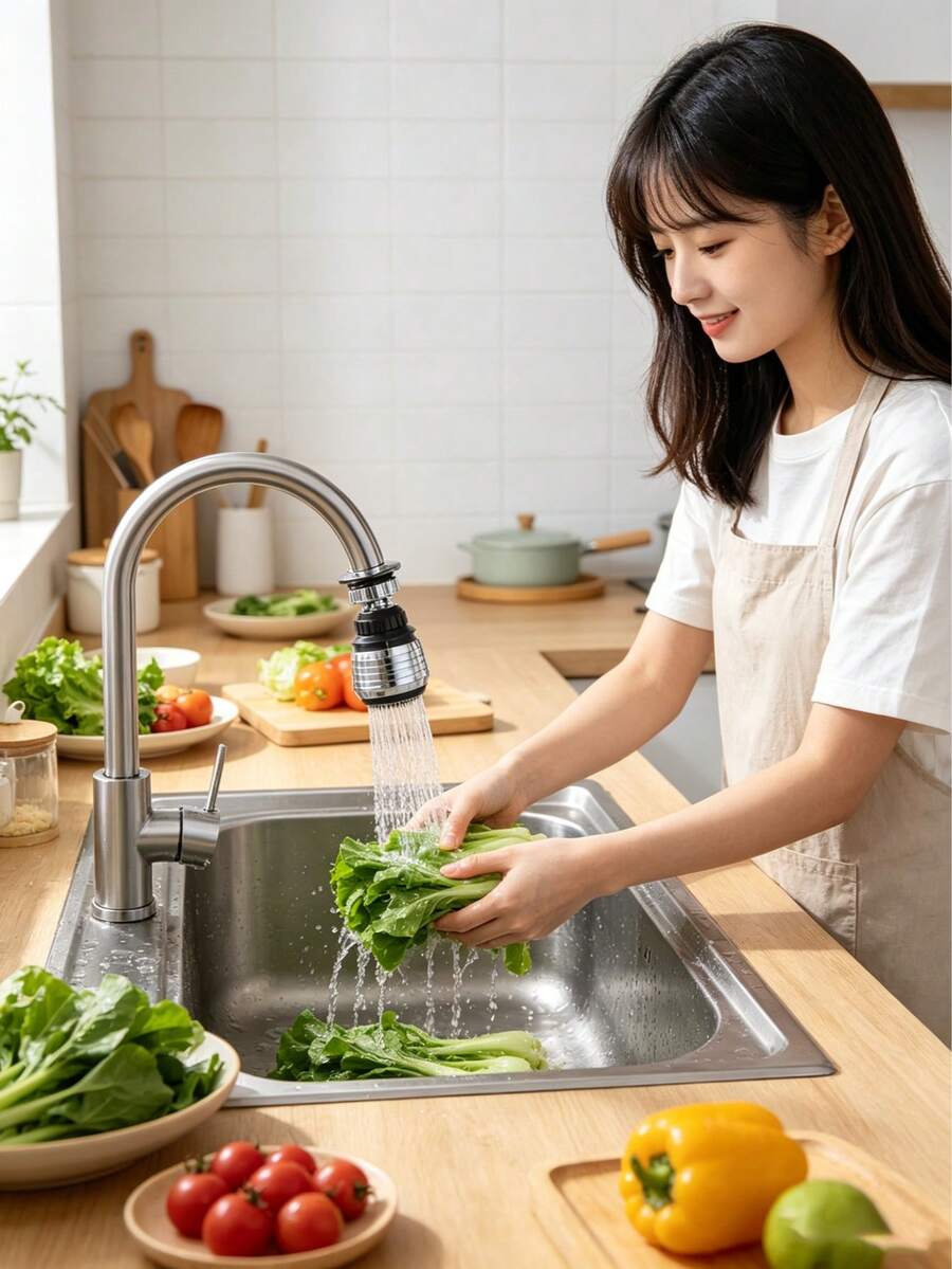 Universal Faucet Splash Guard Extender, Kitchen Water Saver, 360° Rotating Aerator Filter Nozzle, Water-Saving Pressurized Shower Design, Easy To Clean And Water-Saving, Kitchen And Bathroom Accessory - AA - View 1