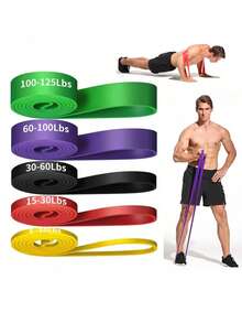 1pc Yoga Resistance Band, Yoga Accessory, Pilates Equipment, Stretch Band With Resistance Function, Suitable For High-Intensity Training, Home Workout And Gym Exercise (No Letters) - Multicolor - View 3