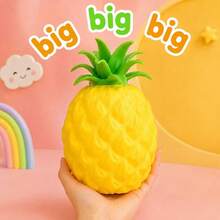 1pc Extra Large Realistic Pineapple Squeeze Ball, Soft Pressure Relief Toy, Slow Rebound Sensory Toy, Fun Squeezing Toy For Kids, Party Favor, Birthday Gift - Multicolor - View 12