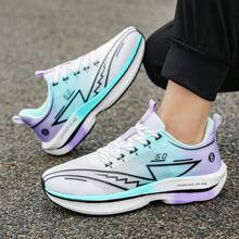 STARNOVO Zapatillas de running unisex con tecnología de placa de carbono para maratón, zapatillas deportivas de maratón con absorción de impactos, zapatillas de running casuales de fibra de carbono para adolescentes, zapatillas deportivas casuales de moda, transpirables, antideslizantes y duraderas con suela blanda y diseño de color degradado clásico (EUR36-45) - Ver 6