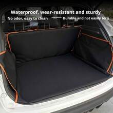 1 buah Alas Bagasi Mobil Tahan Air untuk Hewan Peliharaan - Dapat Dicuci dengan Mesin, Perlindungan Anti Debu, dengan Lis Oranye, Cocok untuk Kucing dan Anjing, Hitam, Bahan Mudah Dibersihkan untuk Perawatan Interior Kendaraan - Alas hewan peliharaan di dalam mobil - View 10