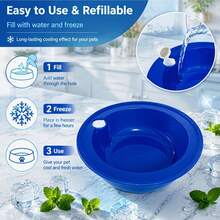 1pc Summer Cooling Pet Water Bowl, Refillable Freezable Reusable Ice Dog Bowl, Long-Lasting Cold Retention, Hydration Cooling Bowl Designed For All Dogs And Cats, Make Pets Love Drinking Water - 19cm*19cm*5.5cm - View 4