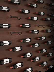 Wall-Mounted Wine Rack - Metal Wine Bottle Display Rack, With Fixing Accessories, Wall-Mounted Wine Bottle Storage Rack, For Storing Beverage Bottles/Wine Bottles - Multicolor - View 5