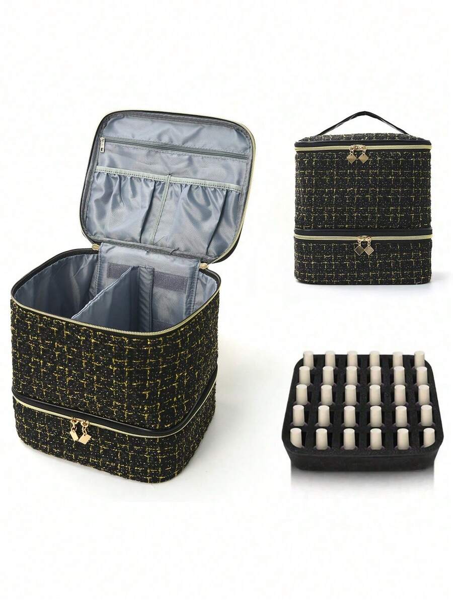 2026 Large Capacity Multifunctional Portable PU Leather Cosmetic Bag, Makeup Bag, Toiletry Bag, Makeup Organizer, Makeup Case, Manicure Supplies - 3 - 查看 1