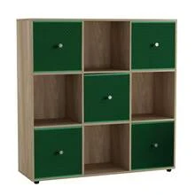 9 Cube Storage Unit With Fabric Drawers, Wooden Shelf For Home Organisation - 橡木單元 - 查看 6