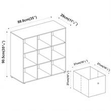 9 Cube Storage Unit With Fabric Drawers, Wooden Shelf For Home Organisation - 白色單元 - 查看 2