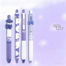 4pcs Cute Ice Cream Pattern Retractable Gel Pens, 0.5mm ST Tip, Smooth Writing, Fresh Girly Style, Suitable For Students And Children, Back To School - Multicolor - View 9