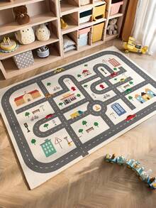 1pc Baby Crib Rug, Alphabet Play Mat, Nursery Decor Carpet, Educational Baby Crawling Pad - Multicolor - View 1