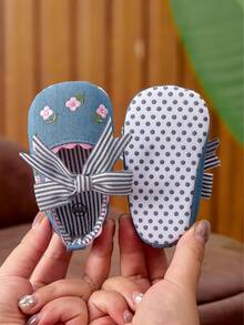 1 Pair Infant Girl Shoes, Soft And Comfortable, Casual Princess Style, Cute Fresh Fabric Shoes, Suitable For Spring, Summer, Autumn - Blue - View 6