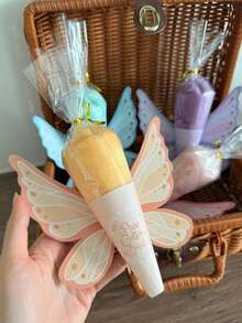 12入彩色蝴蝶糖果錐，附翅膀魔幻仙女棉花糖錐，生日禮物、1歲生日裝飾、嬰兒洗禮禮物、禮物包裝袋、生日禮物包裝、女孩生日馬卡龍色系派對伴手禮袋、童話花園、魔幻森林、嬰兒洗禮、獨角獸主題派對用品、甜點桌裝飾 - 彩色 - 查看 8