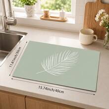 1pc Minimalist Diatomaceous Earth Absorbent Drying Mat, Non-Slip Heat-Resistant Coffee Machine Pad, Kitchen Countertop Dish Drainer Mat, Suitable For Coffee Bar, Dining Table, Kitchen And Home Decor - Multicolor - View 12