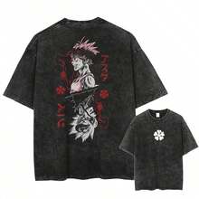 Double-Sided Printed T-Shirts For Men And Women, Ideal For Fathers And Boyfriends, Heavyweight 100% Cotton T-Shirts, Father's Day Gift, Independence Day Gift, Gift - 黑色 - 查看 1