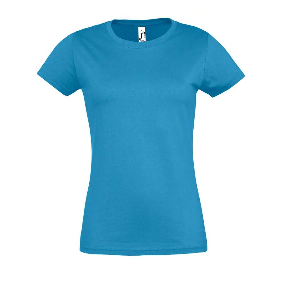 SOLS Womens/Ladies Imperial Short-Sleeved T-Shirt - Aqua - View 1