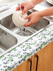 1 buah Stiker Perekat Motif Bunga, Penyerap Air, Anti Jamur, Tahan Air, dan Tahan Lembap untuk Meja Dapur dan Kamar Mandi - MultiWarna - View 2