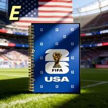 FIFA世界杯足球小组卡通线圈笔记本，设计精美的A7便携式笔记本、日记本、写字板，适合学生使用（随机发货） - 彩色 - 查看 9