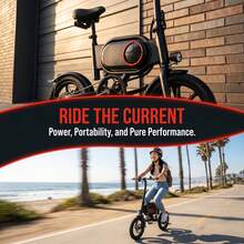 350W Folding Electric Bike For Adults, 15.5 Mi Range, 15.5MPH, 36V 7.5Ah Removable Battery, 14" Tires, 265 LB Load, Ultra-Compact Commuter E-Bike For Urban Riding - màu đen - Xem 7