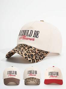 1 pièce Casquette de camionneur pour femmes I COULD BE MEANER, Casquette de baseball avec broderie de lettres personnalisées, Casquette de mode de rue à 5 panneaux, Casquette décontractée de protection solaire pour l'extérieur, Voyage printemps/automne, Vacances à la plage - Multicolore - Voir 9