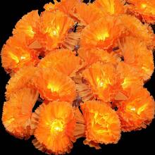 1件發光萬壽菊花串，1.5M/3M 人造萬壽菊花串，亡靈節裝飾，萬聖節派對，萬聖節燈飾，亡靈節，萬壽菊花串 - 彩色 - 查看 4