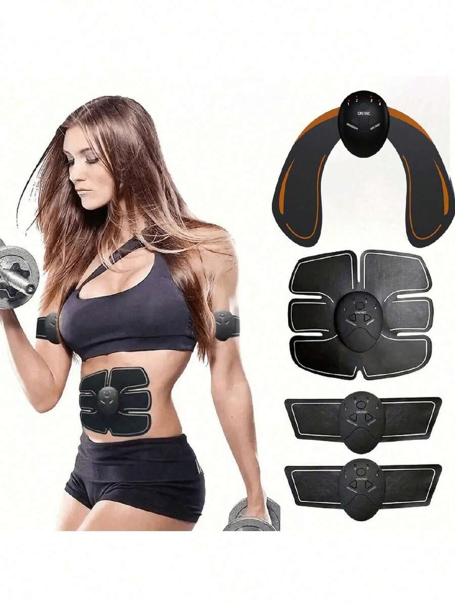 EMS Hip Muscle Stimulator Fitness Lifting Buttock Abdominal Arms Legs Body Massage With Gel Pads - Black - View 1