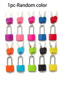 Metal Mini Lock, Mini Combination Lock With 2 Keys, No Assembly Required, Waterproof, Luggage Lock With Keys, Small Locker Lock, Luggage Lock Metal Key Padlock, For Luggage, Pencil Case, Backpack, Travel Accessories, School Gym Locker, Sports Locker, Fence, Toolbox, Graduation, Back To School, Teacher's Day Gift - Multicolor - View 12