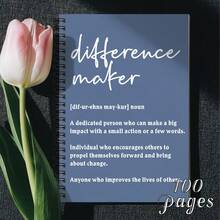 1本獨特禮品螺旋裝訂筆記本，男女通用，附「Difference Maker」定義，激勵人心，適合作為貼心感謝禮物與學校用品 - E - 查看 3