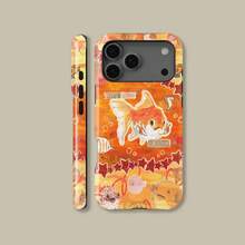 Orange Ocean World, Colorful Big Fish Floral Design Cover For IPhone 17 16 15 14 13 12 11 Pro Max, Floral Cover For Samsung S21 S22 S23 S24 S25 Ultra Case - Tough Matte Case - View 4