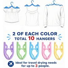 20pcs/10pcs Travel Folding Hangers, Space-Saving Non-Slip Foldable Hangers, Portable Pocket-Sized Underwear Bra Drying Hooks, Suitable For Travel, Home, Camping, Cruise, Dorm, Vacation, Essential Travel Wardrobe Storage Accessory - View 3