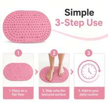 Soft Silicone Foot Massage Mat, Non-Slip Reflexology Walking Pad For Home Fitness, Portable Exercise & Relaxation Mat For Women And Men - Pink - View 2