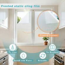 1pc Geometric Abstract Pattern Static Cling Window Film, Suitable For Home, Office Glass Doors, Shower, PVC Self-Adhesive, Removable, 17.72x39.37 Inches - Abstract Geometric Frosted Film - View 5