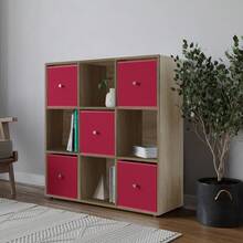 9 Cube Storage Unit With Fabric Drawers, Wooden Shelf For Home Organisation - 橡木單元 - 查看 5