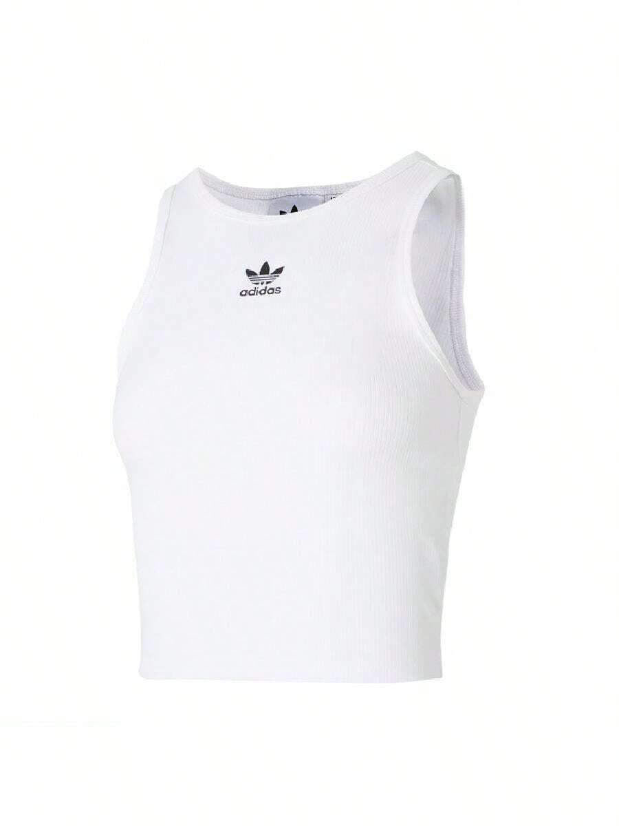 Adidas Originals 運動T恤 & 背心 ESS 羅紋背心 2026 夏季新款女款短版無袖運動背心 JC9007 - 白色 - 查看 1
