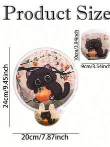 2pcs Lucky Cat Folding Fan - Lucky Cat Pattern Design, Combines Cooling And Sun Protection Functions, Portable Handheld Design With Storage Bag, Multi-Functional Fan With Reflective Back Panel To Enhance Lighting Effect, Multiple Styles Available, Summer Accessory And Holiday Gift Choice - Multicolor - View 10