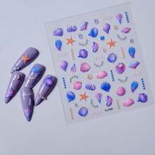 Pegatinas de uñas 5D para arte de uñas, 3 hojas de calcomanías autoadhesivas, linda mascota, pegatinas 3D para uñas, pegatinas para Uñas (gatos y perros 5D) - Peces dorados y sirenas 5d - Ver 8