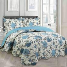 3-Piece Set: Double-Sided Queen Bedspread, Patchwork Quilt, Ultra Patch - 花之黎明 - 查看 1