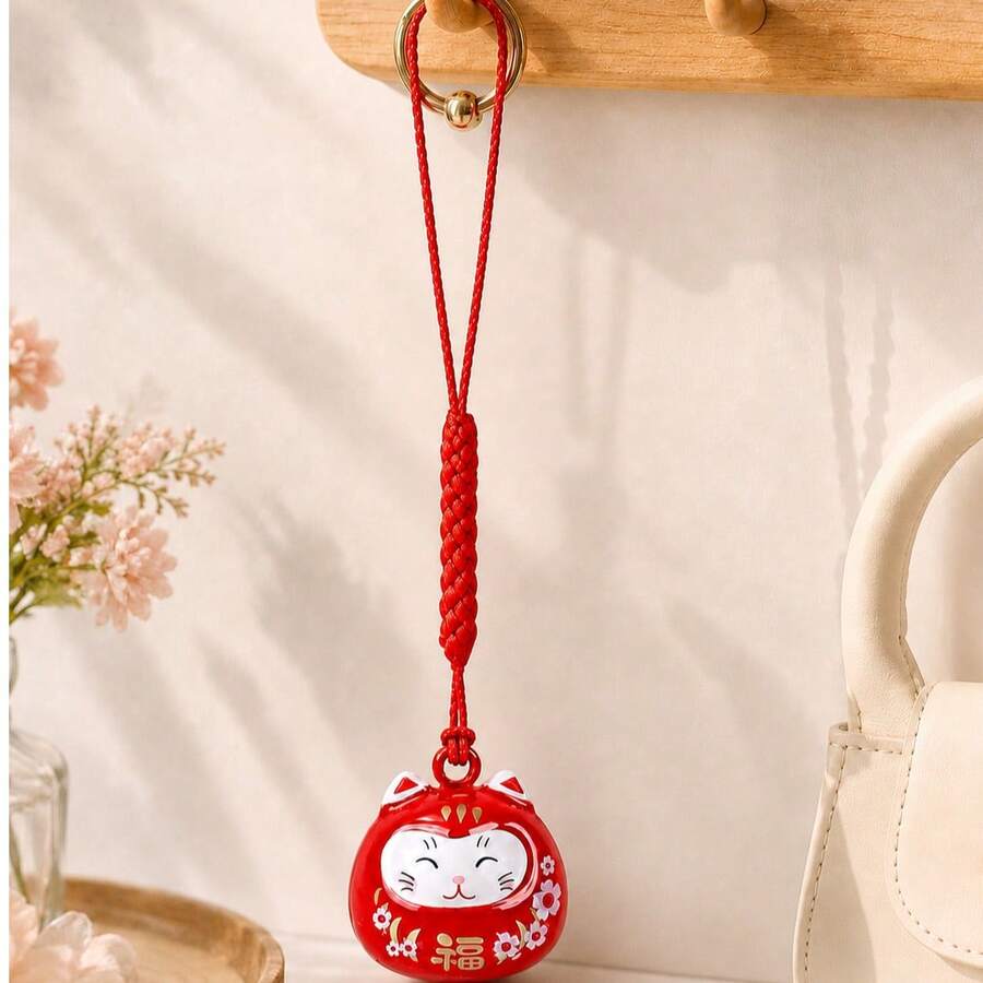 Cute Lucky Cat Water Chime Bell Charm, Kawaii Fortune Pendant Keychain, Mini Musical Bell Bag Accessory, Phone Charm, Backpack Ornament, Party Gift Favor - Lucky Cat - View 1
