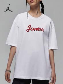 Nike/Jordan Authentic Women's Loose Print Breathable Casual Short Sleeve T-Shirt HQ3676-100 - HQ3676-100 - View 1