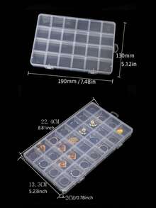 Multi-Compartment Transparent Storage Box, PP Plastic Box, Suitable For Storing Nail Art, Beads, Rhinestones, Small Accessories, Multi-Functional Storage Box, Multi-Compartment Jewelry Box, Hardware Accessories, Fishing Tackle, Jewelry Packaging Box, Wax Bead Storage Box - Clear - View 2