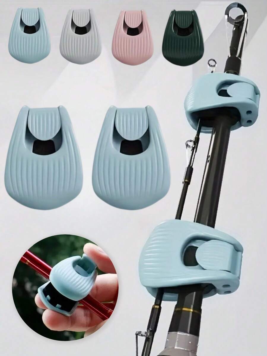 4pcs Portable Lure Fishing Rod Bundling Clips, Sea Fishing Rod Holder Fixing Clips, Compact Fishing Tool Fixing Rack