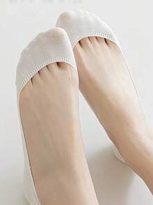 1/3/5/6/8 Pairs Women's White Black Nude Breathable Sweat-Absorbent Cotton Socks, Thin Spring Summer Low-Cut Shallow-Opening Anti-Odor Casual Minimalist Invisible Short Socks For Shoes And Sneakers - Multicolor - View 6