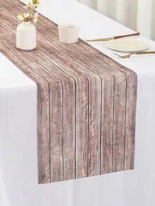 1 Stück Tischläufer mit Holzmaserung, 180x35cm Polyester Tischdecke, geeignet für Zuhause Küche Esstisch Dekoration, Picknick Party Zubehör - Verschiedenfarbig - Übersicht 4