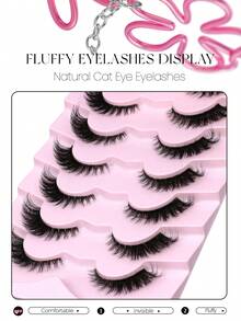 GROINNEYA 7 Pasang Bulu Mata Palsu Cat Eye Baru, Pita Transparan Alami & Memanjangkan, Ujung Melebar, Memperpanjang Bentuk Mata, Bulu Mata Imitasi Mink, Untuk Penggunaan Makeup (XF09) Bulu Mata Palsu, Bulu Mata, Bulu Mata Palsu, Bulu Mata Tiruan - Cat eye Lashes - View 4