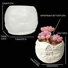 山景雲朵小屋造型盆栽圓柱蠟燭杯樹脂矽膠模具 桌面收納盒模具 手作山景鄉村小屋窗台浮雕花盆 多肉盆栽家居裝飾模具 多肉植物水泥混凝土矽膠模具 收納盒石膏矽膠模具 家居裝飾手工模具 節日禮物 客廳 餐廳 餐桌 家居裝飾擺件 - A - 查看 9