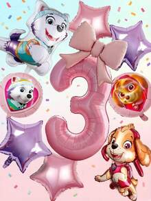 Paw Patrol 汪汪隊 9件/套 生日氣球 40英吋大字母主題派對裝飾，包含 Skye 卡通角色氣球、Skye 加厚乳膠漂浮氣球，適合派對使用 - 天天珠珠Plus - 查看 10