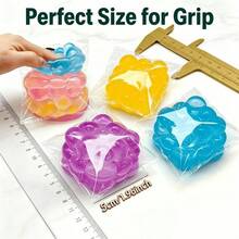 1個 3D麥芽糖方塊壓力球玩具，柔軟慢回彈水方塊玩具，葡萄紋理，慢回彈，耐用，適合青少年/成人，節日/生日禮物，萬聖節禮物，聖誕禮物，平安夜禮物 (隨機包裝) (批次間略有色差) - 彩色 - 查看 11