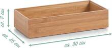 Organizador de cajones rectangular de bambú, una caja de madera multiusos ideal para organizar armarios, encimeras, baños, cocinas y escritorios. Dimensiones: 30 x 15 x 7 cm. - Ver 3