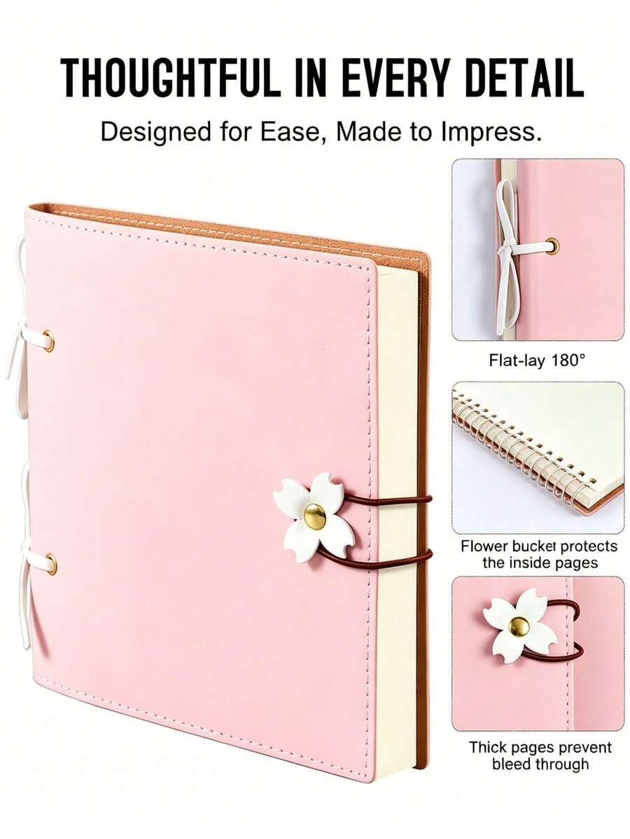 2PCS Scrapbook | 240 Pages, Thickened Blank Pages, Wedding Album, Exclusive Photo Album For Girlfriend, Boyfriend, Family | Creative Handcrafted Gifts With A Sense Of Ceremony - Multicolor - View 1