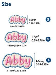 Custom Bubble Name Patch With Embroidered Name, Personalized Hook And Loop Label For Jackets & Bags, Customized Aesthetic Letter Badge, Customizable Cute Cloud Style Decor, Daily Wear Accessory, Kawaii Fashion Accent, Birthday Gift - Style B - View 6